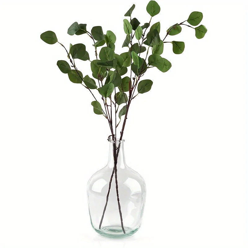 Modern Crystal Clear Glass Vase with Floral Design Elegant Cylindrical Shape for Home Office Decor Perfect