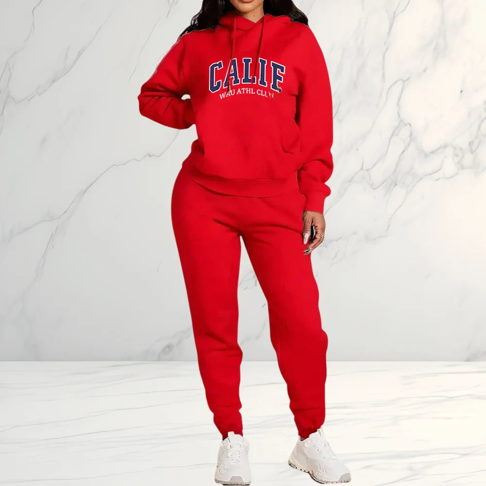 Women's Sets Hoodies Pants 2 Piece Outfits Aesthetic Sportswear Sweatsuit Graphic Letter Print Plus Size Pink Tracksuit Pant Set