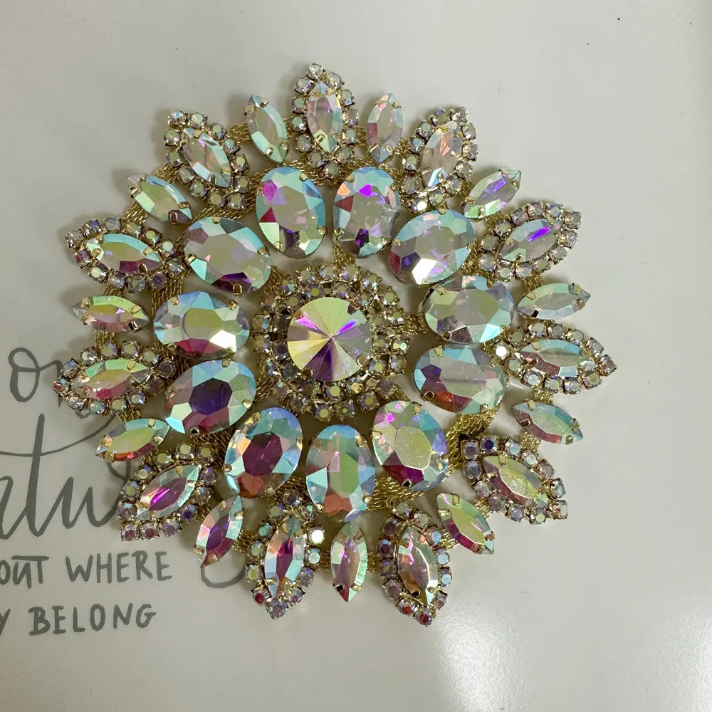 1PCS rhinestone round crystal jewelry wedding appliques for dresses