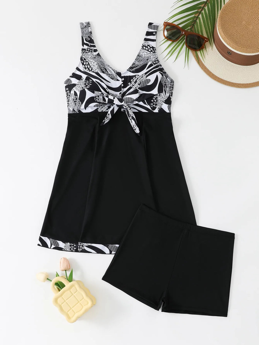 Vigoashely 2026 Sexy Blue Patchwork Tankini High Waist Push UP Swimsuit Women Swimwear Biquinis Lady Strapped Beach Bathing Suit