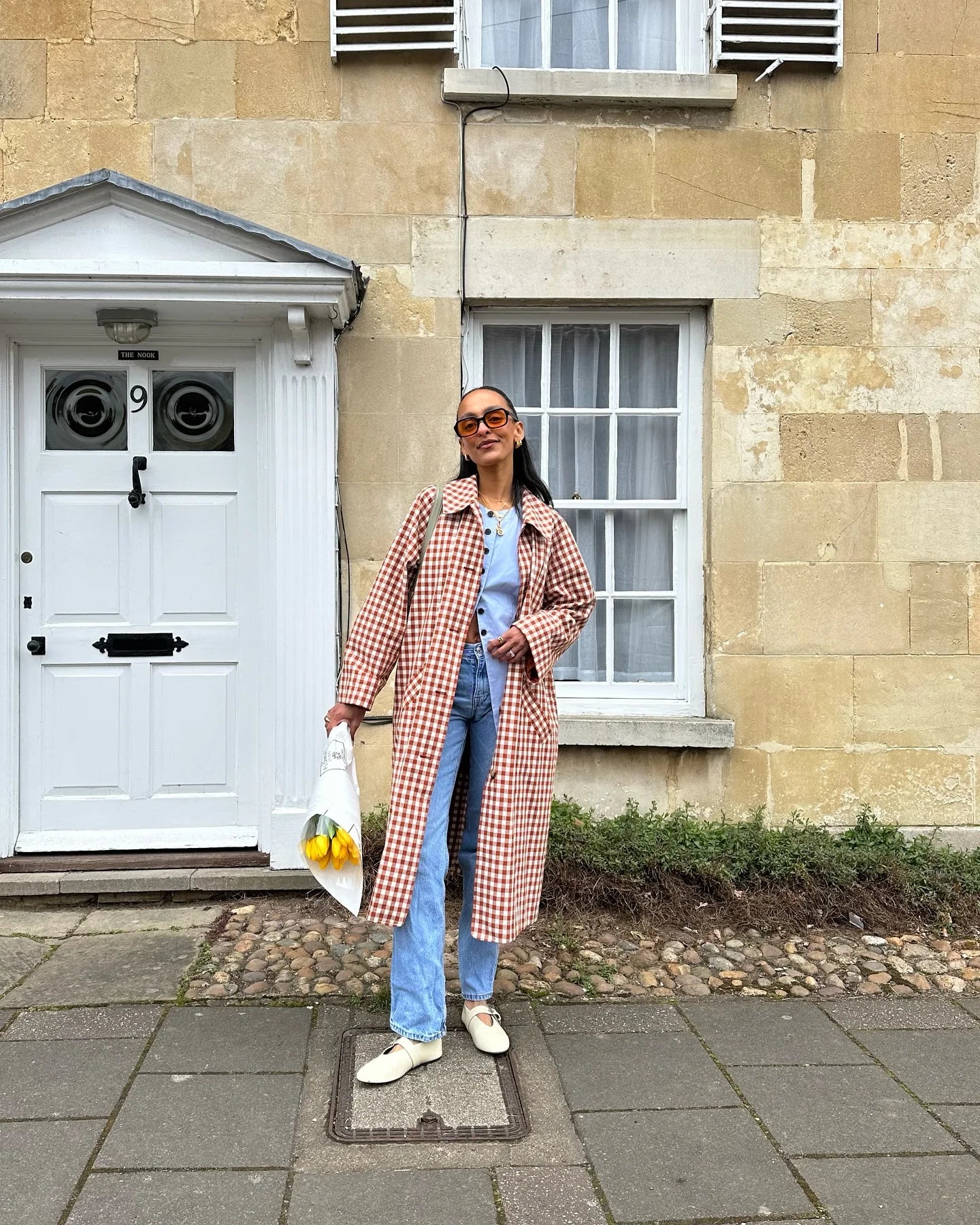 Women Red Plaid Long Trench Coat Casual Lapel Single Breasted Full Sleeve Windbreaker Jacket 2025 Autumn New Lady Streetwear