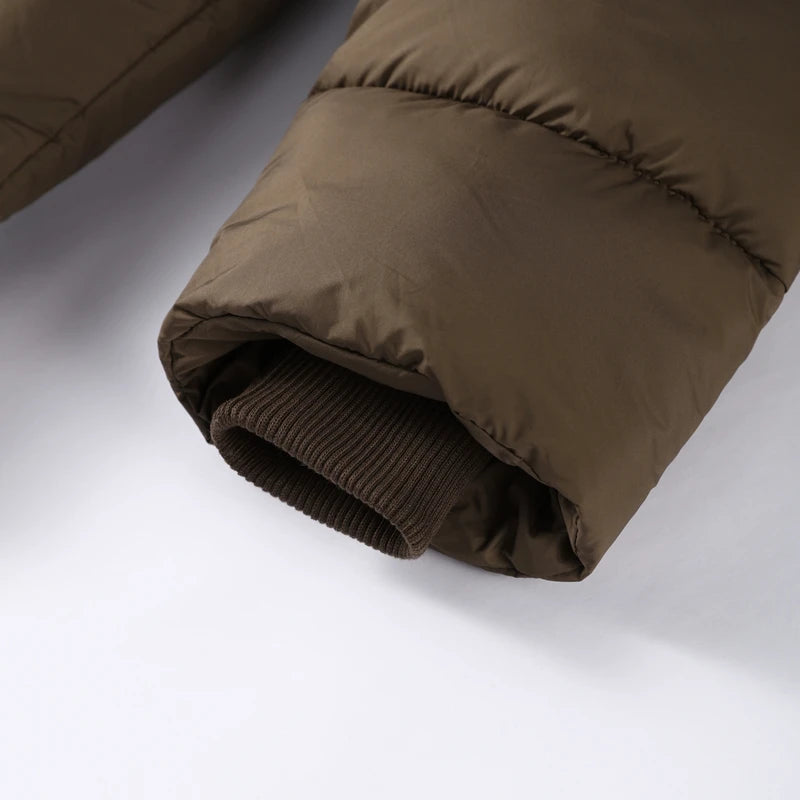Elegant Fur Collar Hood Belt Long Cotton Jacket Women Zipper Drawstring Waist Parka Down Coat 2025 Winter Lady Warm Chic Outwear