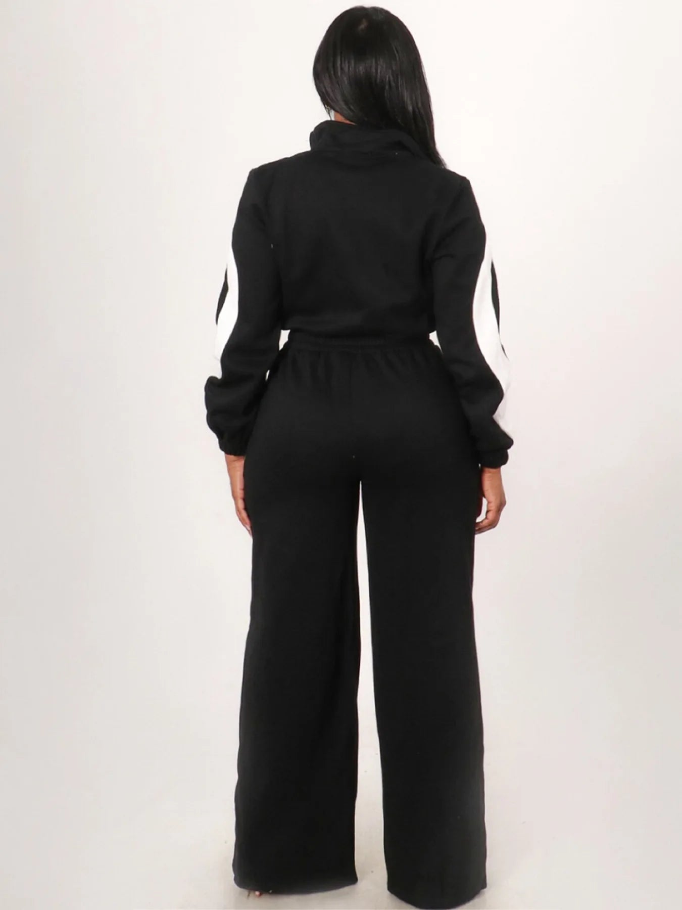Weird Puss Sporty Patchwork Jumpsuit Women Casual Lapel Spring Ternd Full Sleeve Zip Stretch Hipster Streetwear Straight Overall