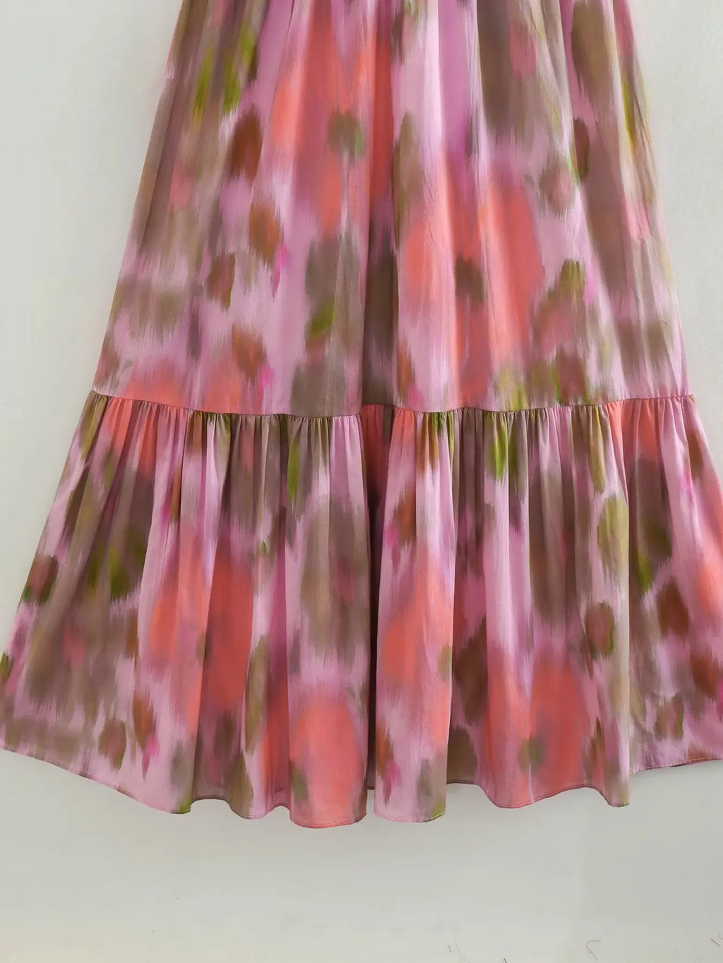 Fashion Printed Elastic Waist Backless Dress Women Lace Up Vintage Straps V-Neck Midi Dresses Female Vacation Chic Beach Dresses