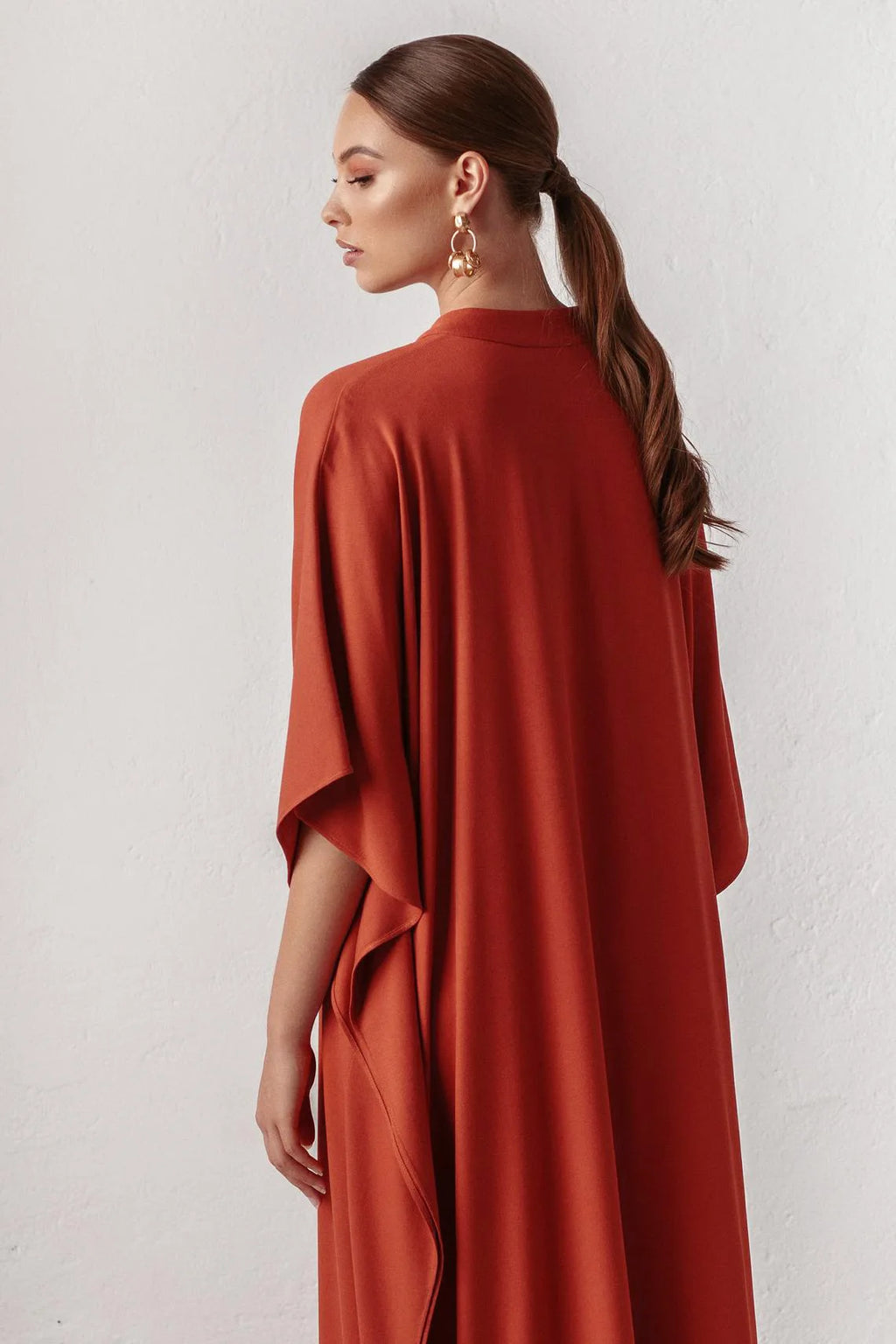 Swimsuit Cover Up Women Kaftan Beach Tunic Solid V Neck Elegant Summer Long Dress Loose Beachwear Bathing Suit Swimwear