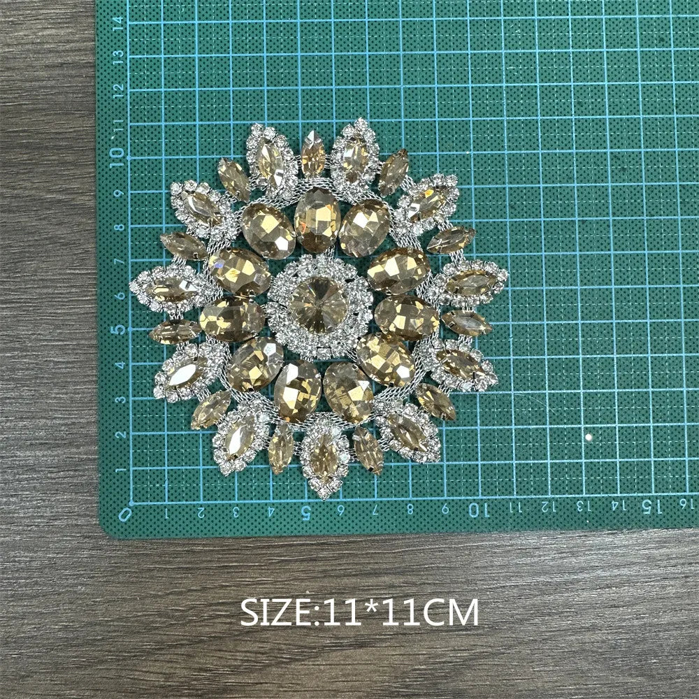 1PCS rhinestone round crystal jewelry wedding appliques for dresses