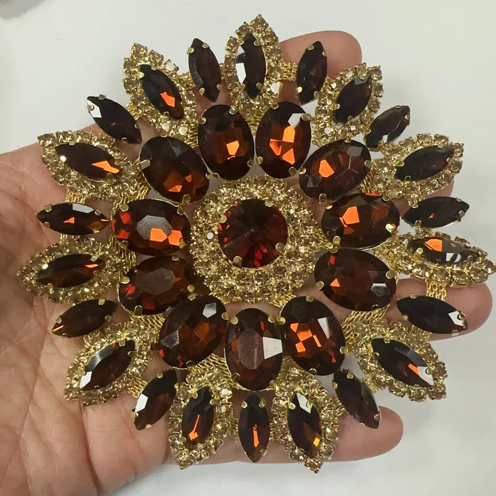 1PCS rhinestone round crystal jewelry wedding appliques for dresses