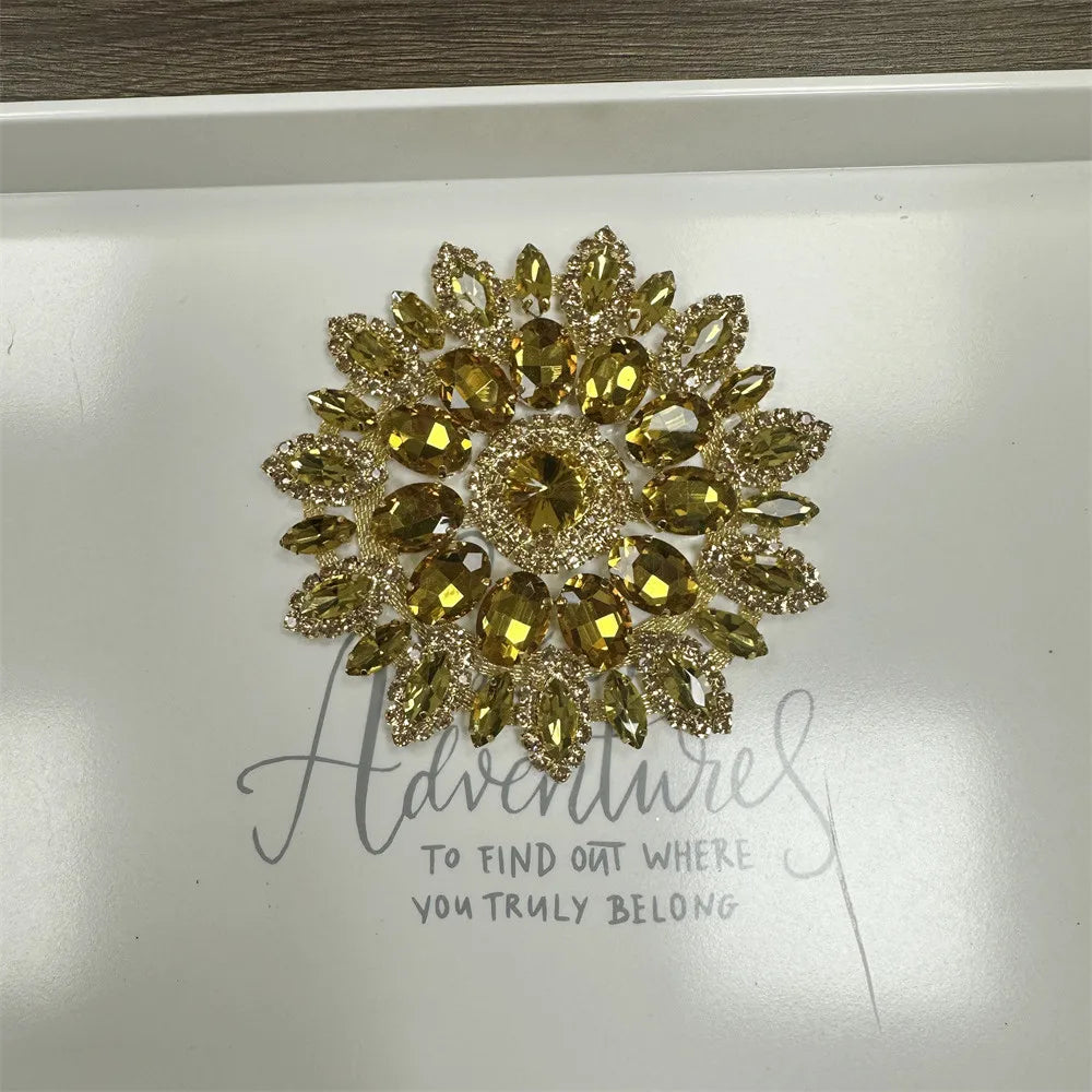 1PCS rhinestone round crystal jewelry wedding appliques for dresses