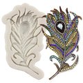 Peacock Feather Resin Silicone Mold DIY Cake Border Chocolate Fondant Mould Jewelery Clay Candy Moulds Cake Decorating Tools