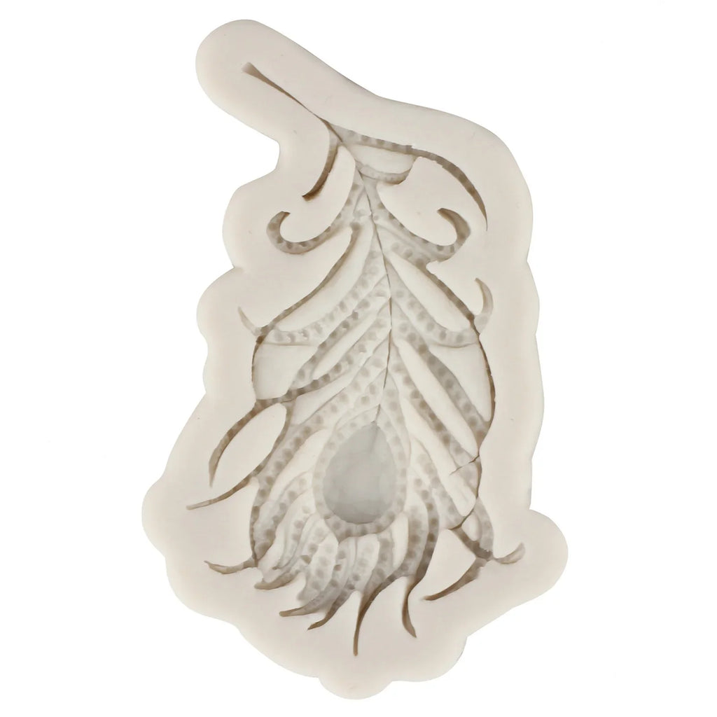 Peacock Feather Resin Silicone Mold DIY Cake Border Chocolate Fondant Mould Jewelery Clay Candy Moulds Cake Decorating Tools