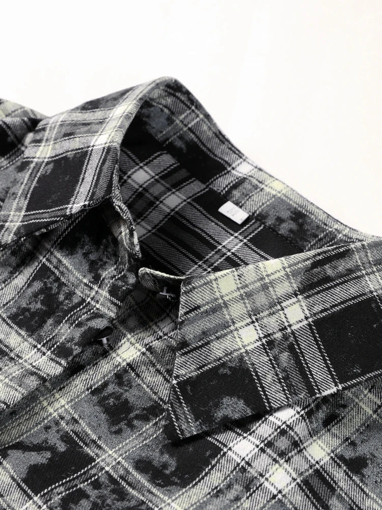 Casual Retro Plaid Women's Dresses Puff Sleeve Turndown Collar Ruffly Short Dresses Women New Fashion Vintage Loose Dress