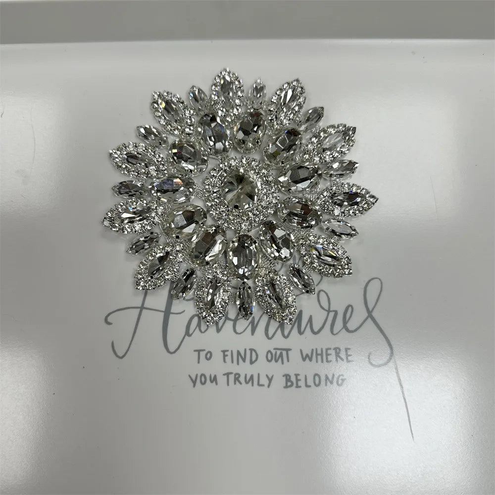 1PCS rhinestone round crystal jewelry wedding appliques for dresses