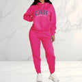 Women's Sets Hoodies Pants 2 Piece Outfits Aesthetic Sportswear Sweatsuit Graphic Letter Print Plus Size Pink Tracksuit Pant Set