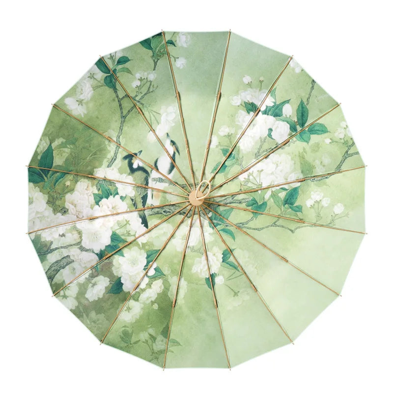 Large Sunscreen UV Sun Umbrella for Women, Printing Folding Rain Umbrellas,Sunny and Rainy Dual-purpose Umbrellas Female Parasol