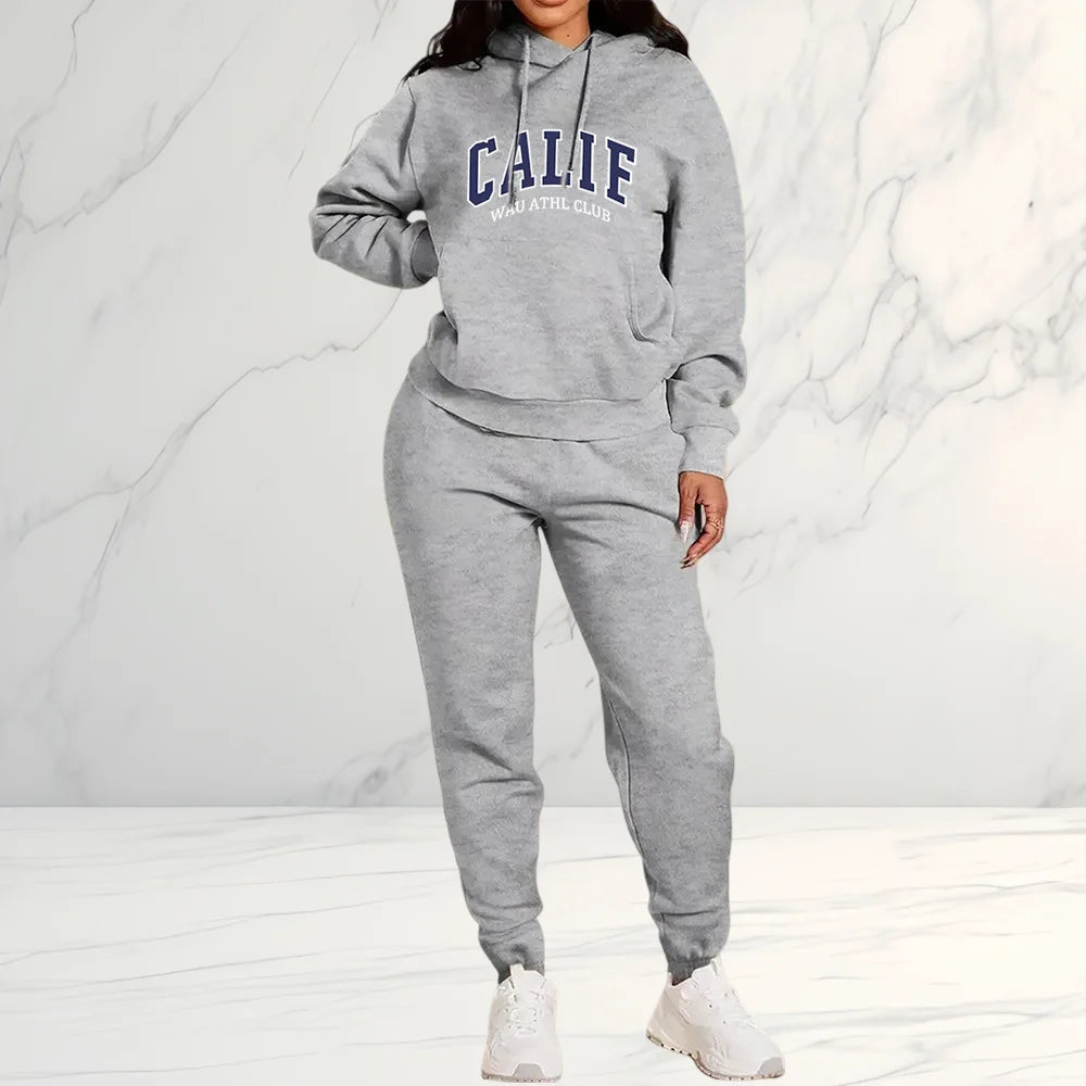 Women's Sets Hoodies Pants 2 Piece Outfits Aesthetic Sportswear Sweatsuit Graphic Letter Print Plus Size Pink Tracksuit Pant Set