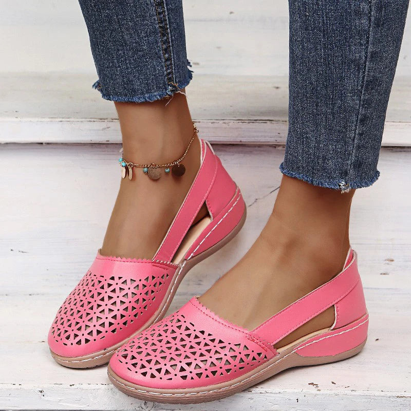 Women's Summer Flat Round Toe Sandals 2023 New Retro Button Sandals Comfy Mary Jane Comfortable Shoes for Women Plus Size 43