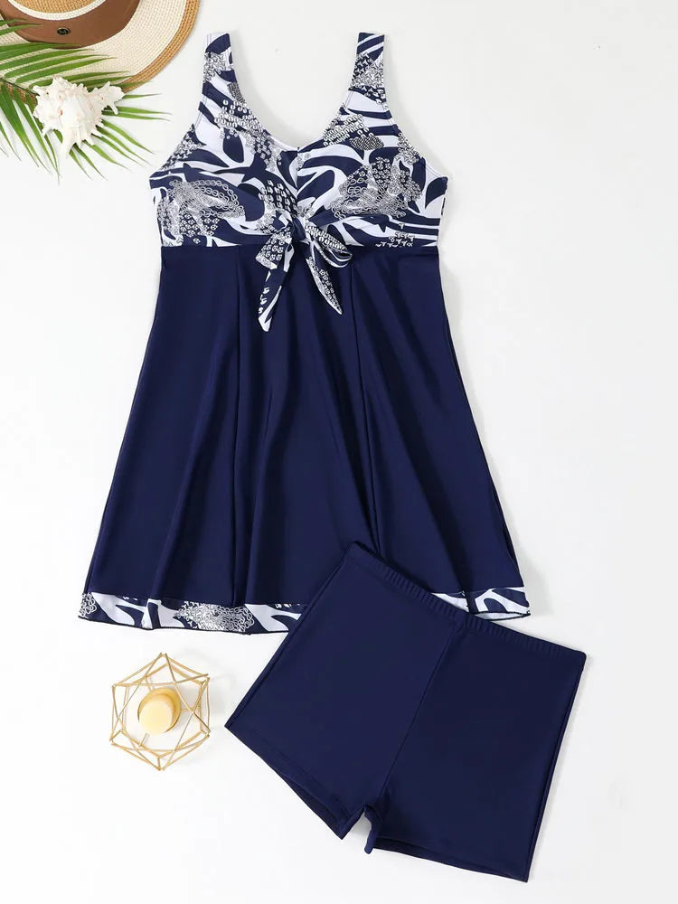 Vigoashely 2026 Sexy Blue Patchwork Tankini High Waist Push UP Swimsuit Women Swimwear Biquinis Lady Strapped Beach Bathing Suit