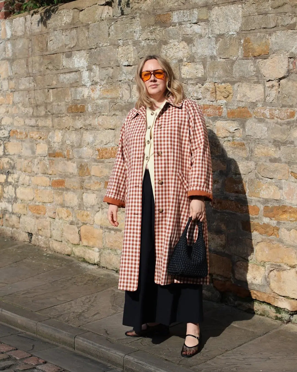 Women Red Plaid Long Trench Coat Casual Lapel Single Breasted Full Sleeve Windbreaker Jacket 2025 Autumn New Lady Streetwear