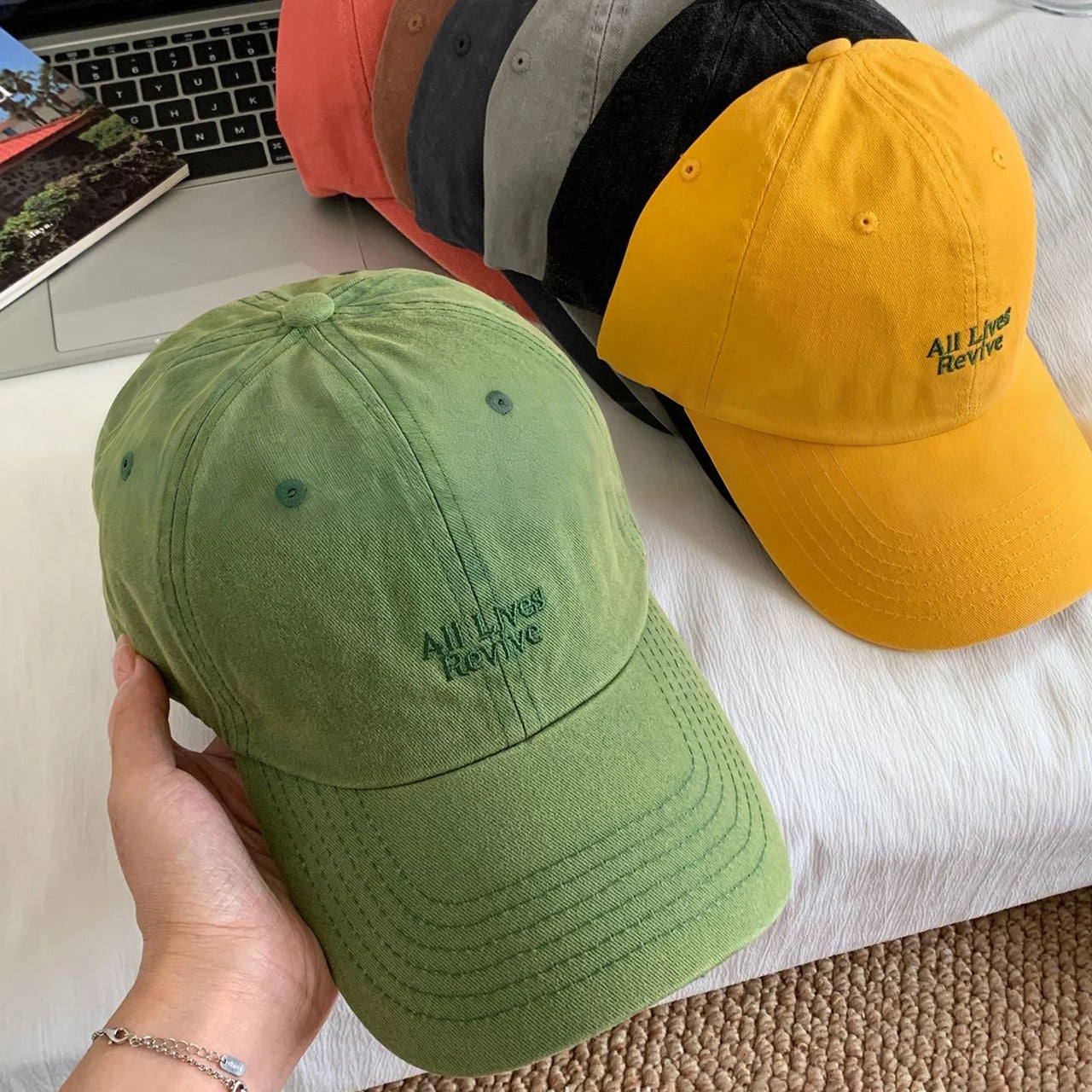  Women Embroidery Baseball Cap Summer Letter Cotton Duck Tongue Hat Outdoor Sunshade Girl Peaked Caps
