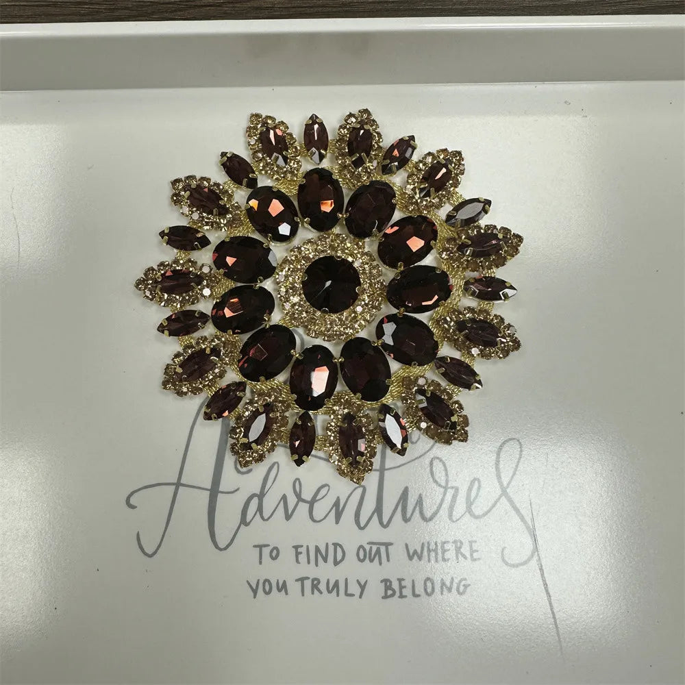 1PCS rhinestone round crystal jewelry wedding appliques for dresses