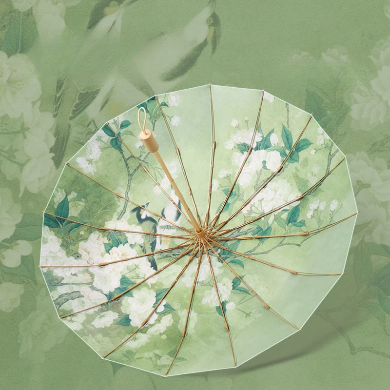 Large Sunscreen UV Sun Umbrella for Women, Printing Folding Rain Umbrellas,Sunny and Rainy Dual-purpose Umbrellas Female Parasol
