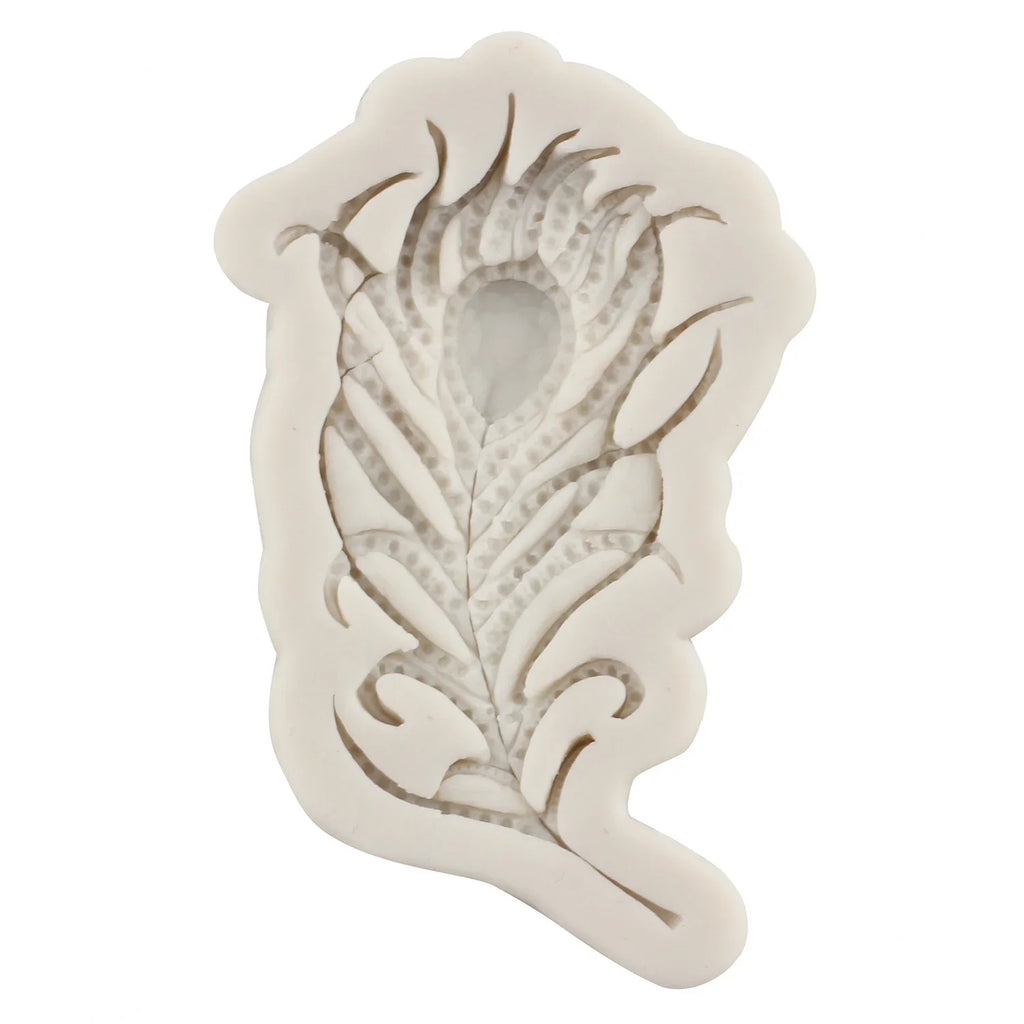 Peacock Feather Resin Silicone Mold DIY Cake Border Chocolate Fondant Mould Jewelery Clay Candy Moulds Cake Decorating Tools