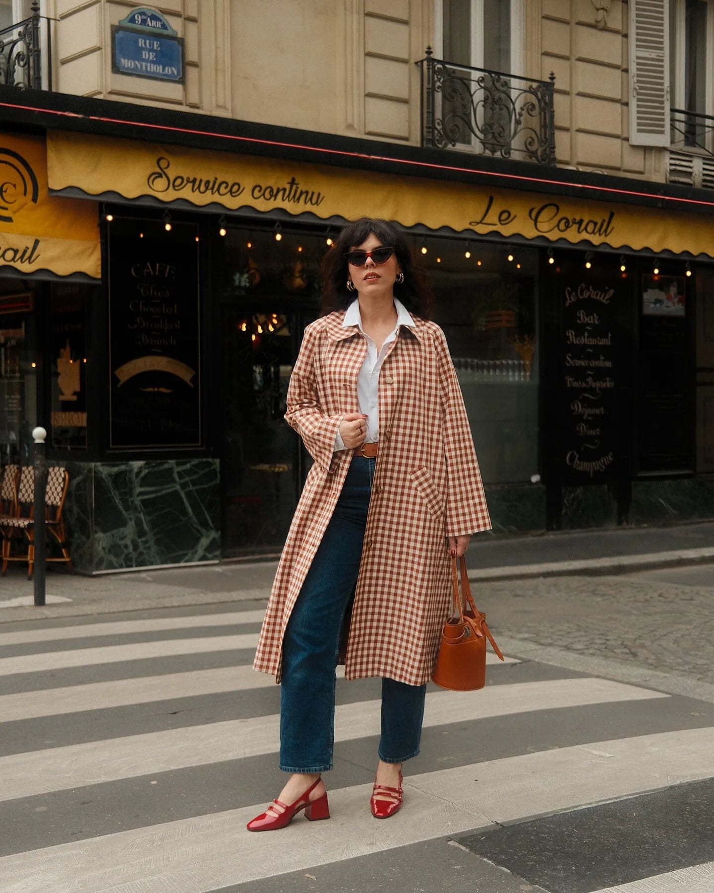 Women Red Plaid Long Trench Coat Casual Lapel Single Breasted Full Sleeve Windbreaker Jacket 2025 Autumn New Lady Streetwear