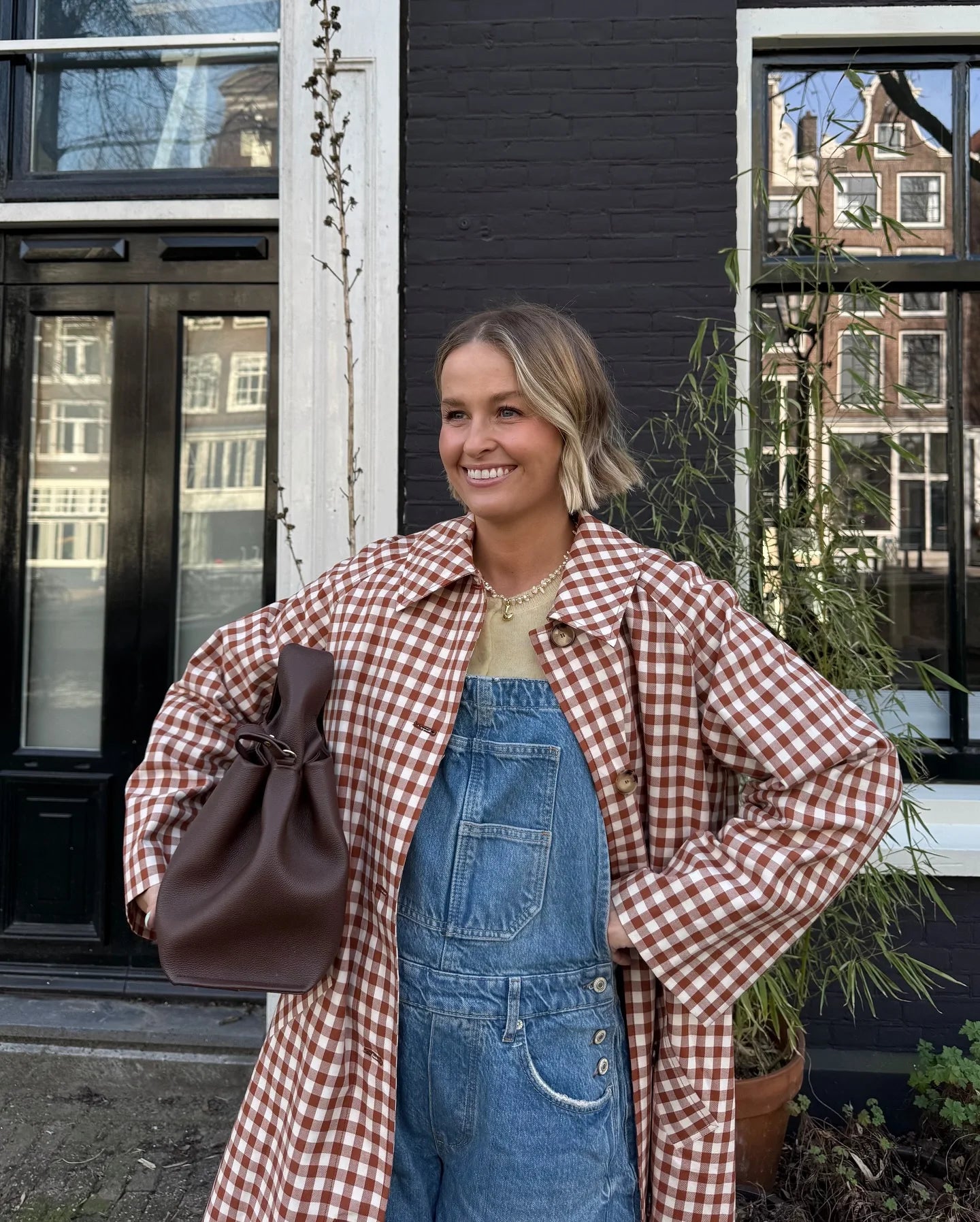 Women Red Plaid Long Trench Coat Casual Lapel Single Breasted Full Sleeve Windbreaker Jacket 2025 Autumn New Lady Streetwear