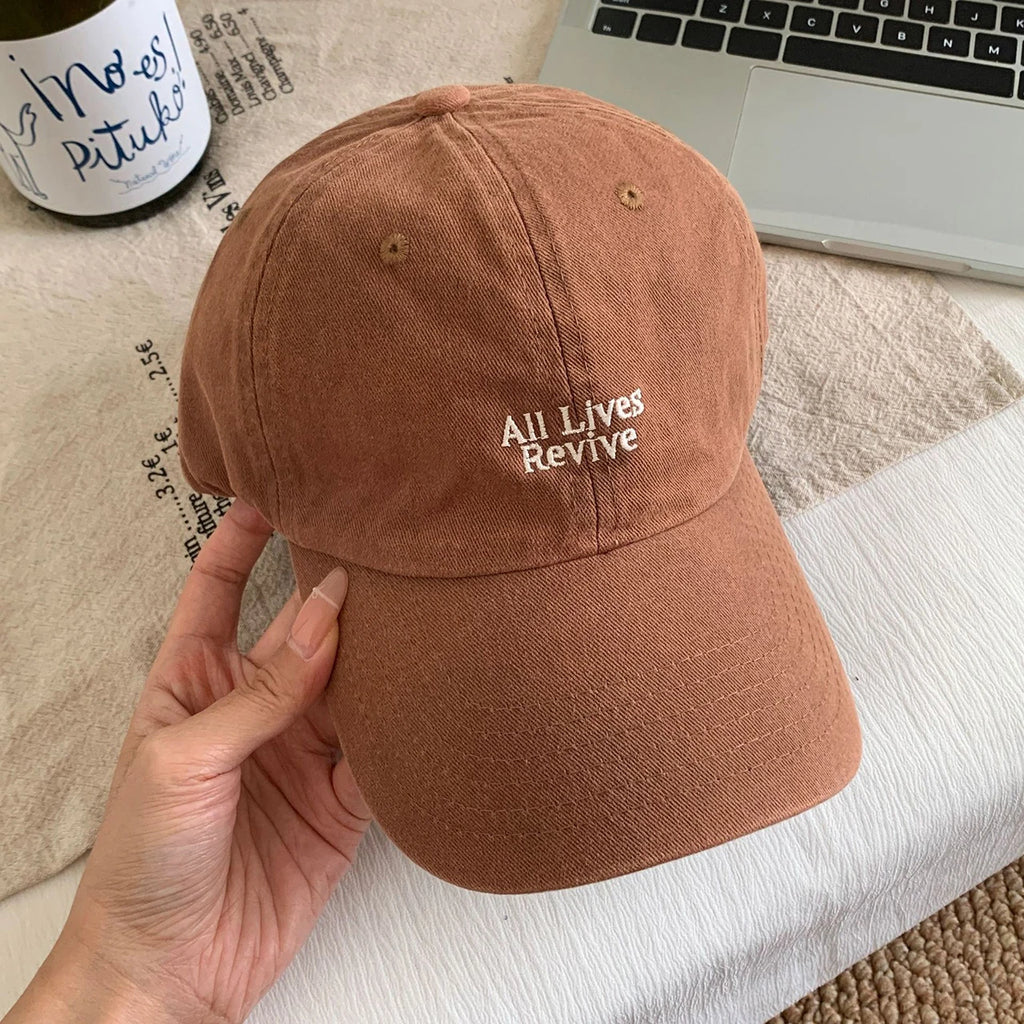  Women Embroidery Baseball Cap Summer Letter Cotton Duck Tongue Hat Outdoor Sunshade Girl Peaked Caps
