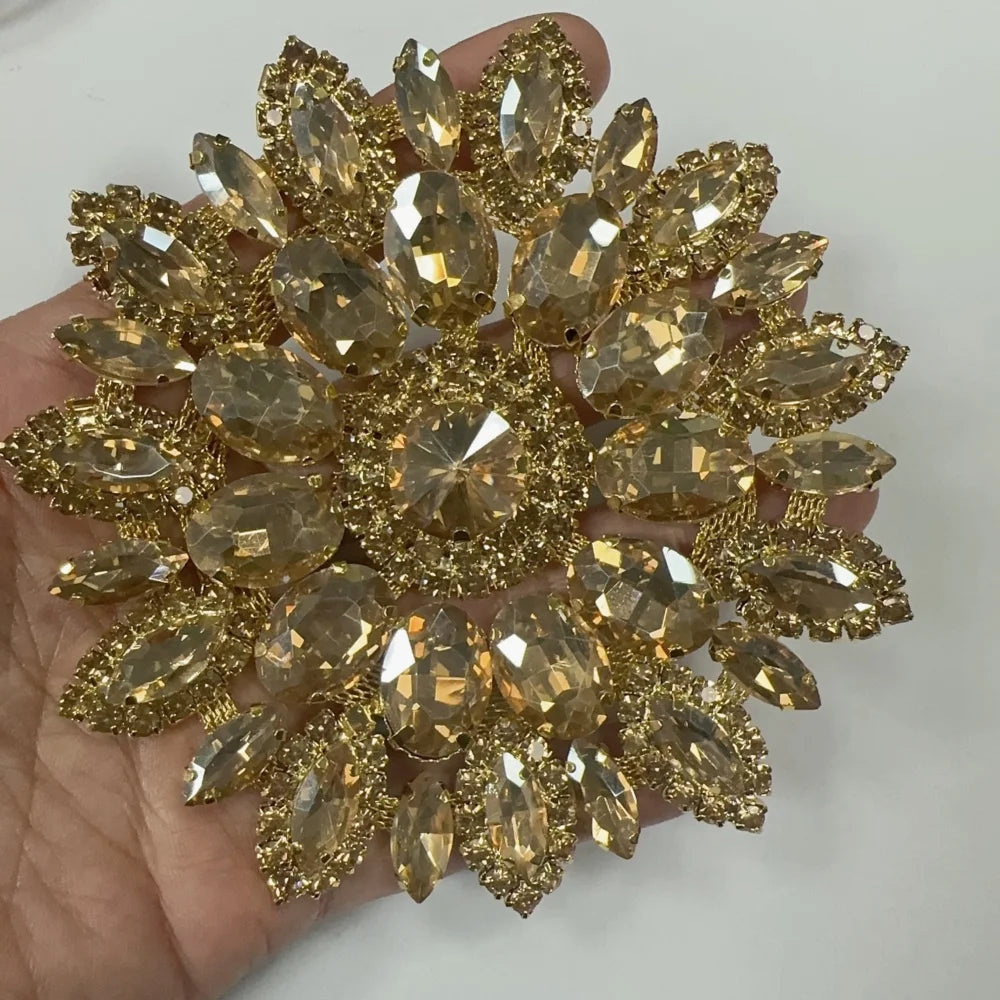 1PCS rhinestone round crystal jewelry wedding appliques for dresses