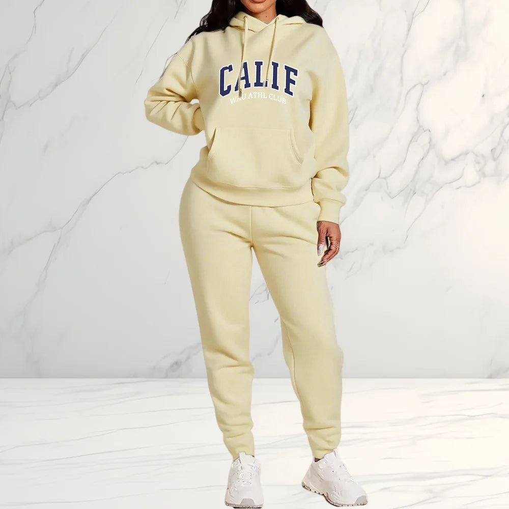 Women's Sets Hoodies Pants 2 Piece Outfits Aesthetic Sportswear Sweatsuit Graphic Letter Print Plus Size Pink Tracksuit Pant Set