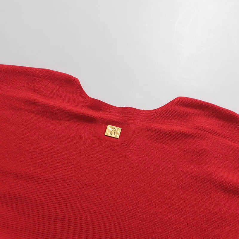 TWOTWINSTYLE Solid Spliced Shawl Chic Dress Female Turtleneck Sleeveless Slimming Elegant Streetwear Women's Dresses Fashion New