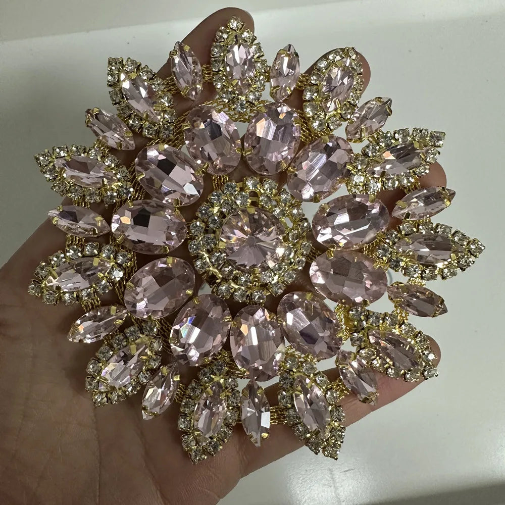 1PCS rhinestone round crystal jewelry wedding appliques for dresses