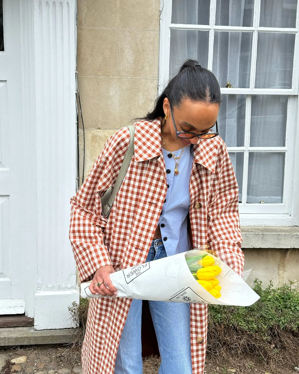 Women Red Plaid Long Trench Coat Casual Lapel Single Breasted Full Sleeve Windbreaker Jacket 2025 Autumn New Lady Streetwear