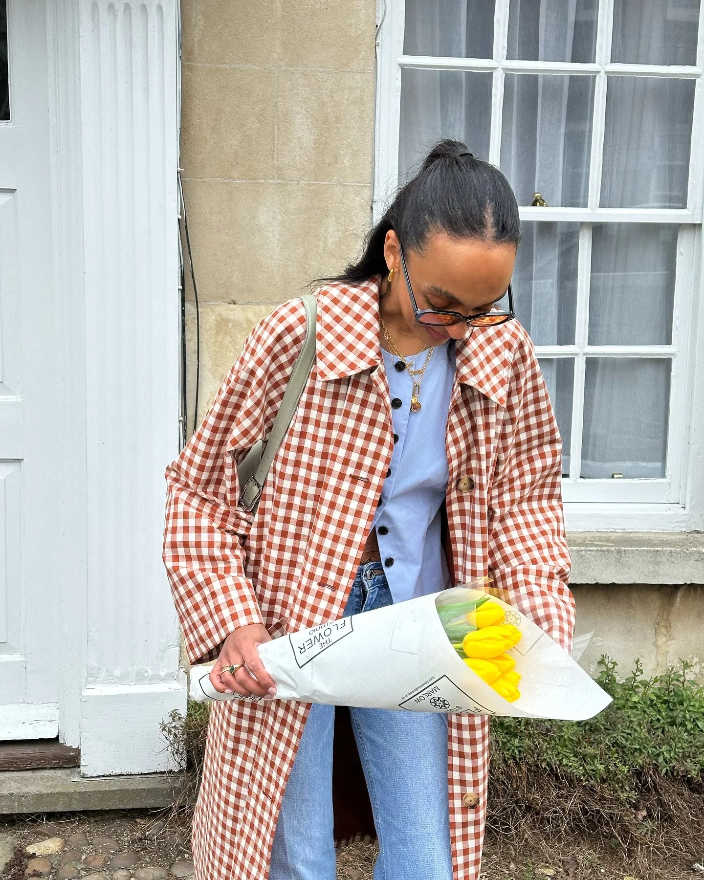 Women Red Plaid Long Trench Coat Casual Lapel Single Breasted Full Sleeve Windbreaker Jacket 2025 Autumn New Lady Streetwear