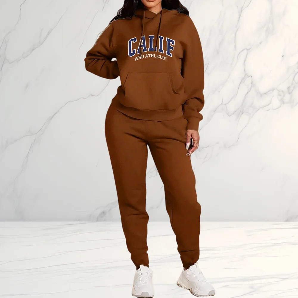 Women's Sets Hoodies Pants 2 Piece Outfits Aesthetic Sportswear Sweatsuit Graphic Letter Print Plus Size Pink Tracksuit Pant Set