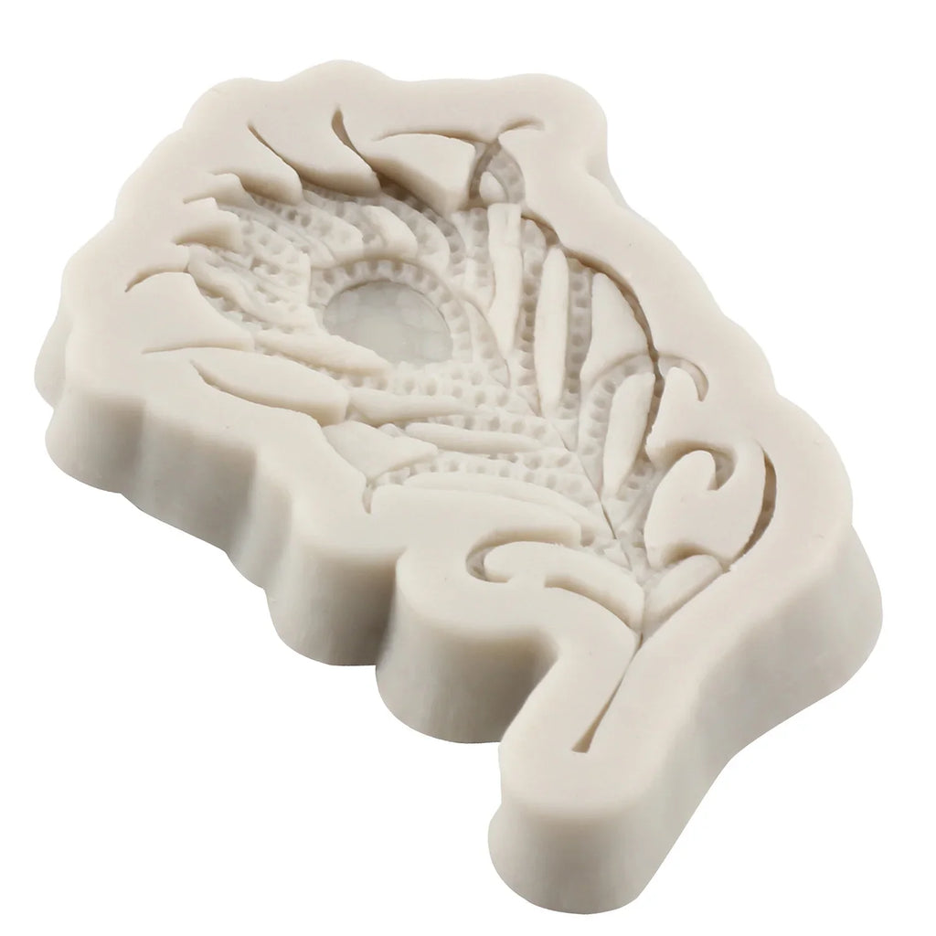 Peacock Feather Resin Silicone Mold DIY Cake Border Chocolate Fondant Mould Jewelery Clay Candy Moulds Cake Decorating Tools