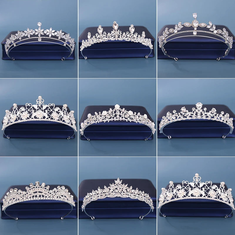 Bride's Headdress Hair Crown women's Wedding Hair Ornament Silver bride's Headdress Gold Headdress women's Gift