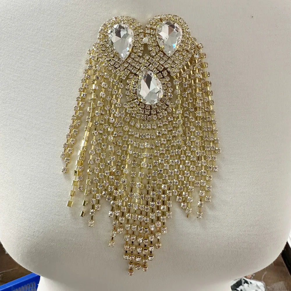 1PCS rhinestone round crystal jewelry wedding appliques for dresses