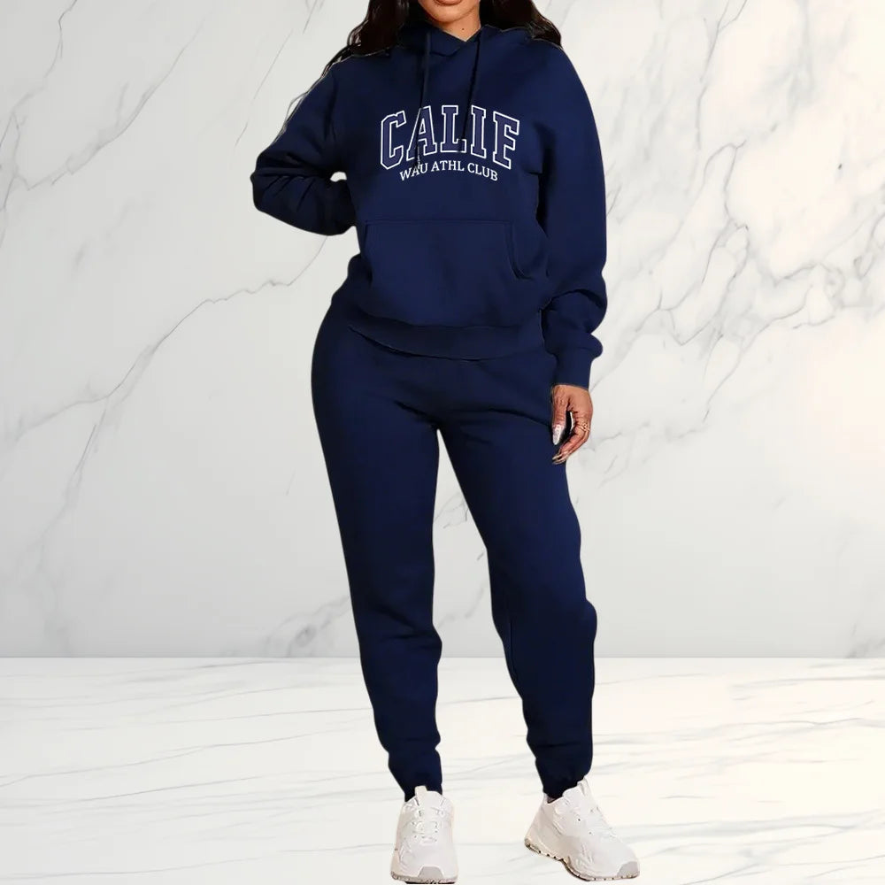 Women's Sets Hoodies Pants 2 Piece Outfits Aesthetic Sportswear Sweatsuit Graphic Letter Print Plus Size Pink Tracksuit Pant Set