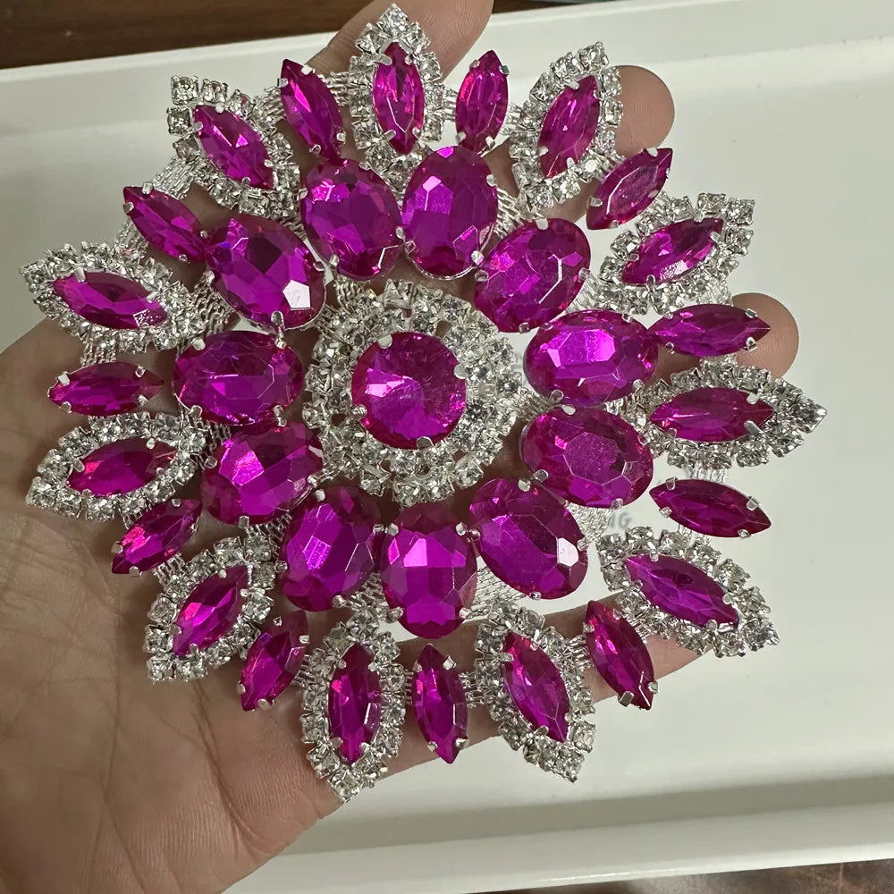 1PCS rhinestone round crystal jewelry wedding appliques for dresses