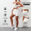 WAREBALL Fashion Sport Wear Gameset Yoga Seamless High Stretch Sports Bra With Biker Shorts Set Casual Workout Women Set